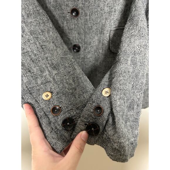 Sundance Womens Blazer Linen Blend Gray Minimalist Quiet Luxury Capsule Size Med - Picture 4 of 8